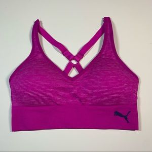 XS Puma pink X back V neck seamless sports bra